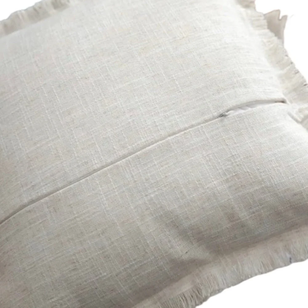 NWOT L.R. Home Set of Two Accent Throw Pillow Covers 20x20 Fringed Surrounded - Picture 4 of 10